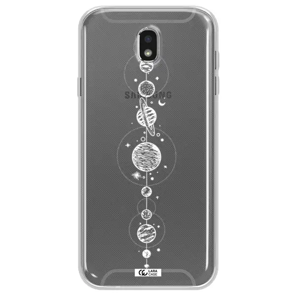 Solar System Line Art Samsung J7 Pro Clear TPU Case