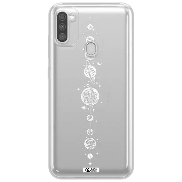 Solar System Line Art Samsung M11 Clear TPU Case
