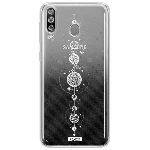Solar System Line Art Samsung M30 Clear TPU Case