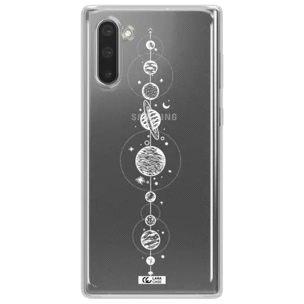 Solar System Line Art Samsung Note 10 Clear TPU Case