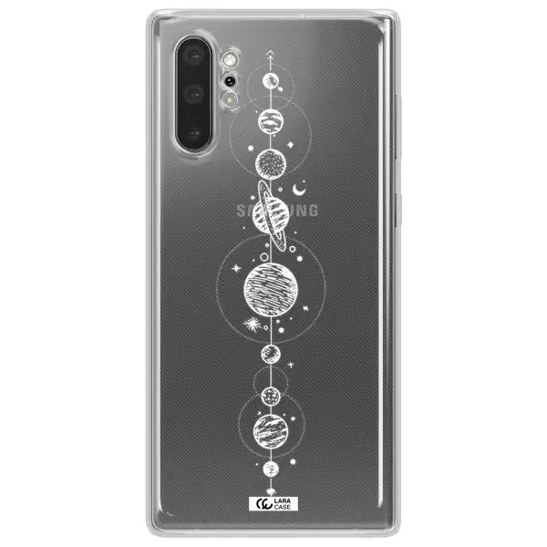 Solar System Line Art Samsung Note 10 Plus Clear TPU Case