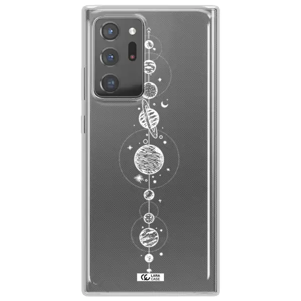 Solar System Line Art Samsung Note 20 Ultra Clear TPU Case