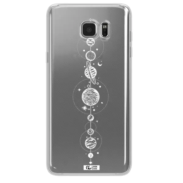 Solar System Line Art Samsung Note 5 Clear TPU Case