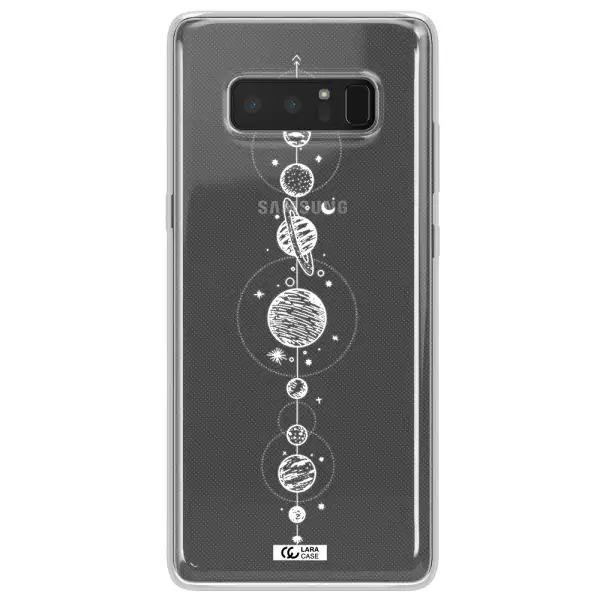 Solar System Line Art Samsung Note 8 Clear TPU Case