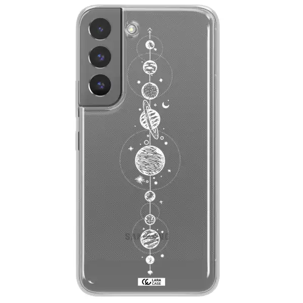 Solar System Line Art Samsung S 22 Clear TPU Case
