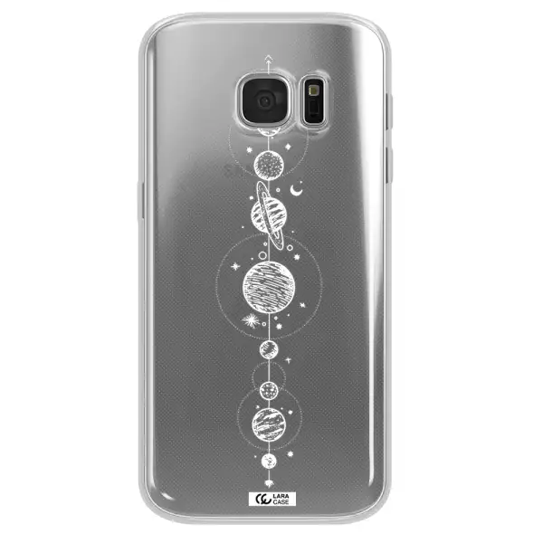 Solar System Line Art Samsung S 7 Clear TPU Case