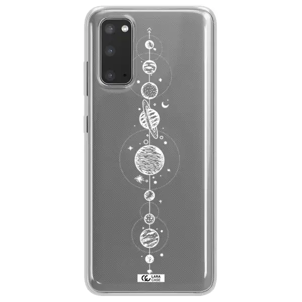 Solar System Line Art Samsung S20 Clear TPU Case
