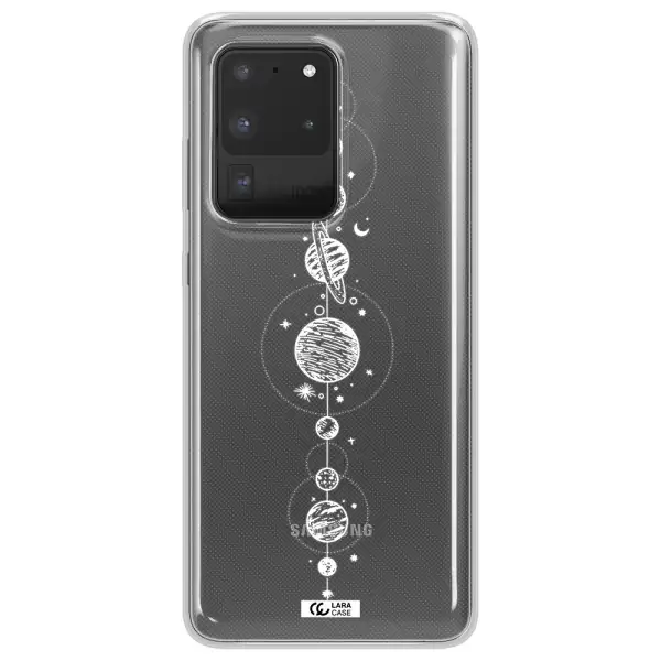 Solar System Line Art Samsung S20 Ultra Clear TPU Case