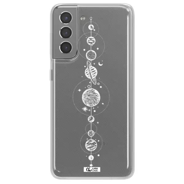 Solar System Line Art Samsung S21 Clear TPU Case