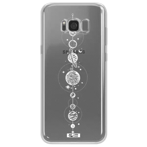 Solar System Line Art Samsung S8 Plus Clear TPU Case