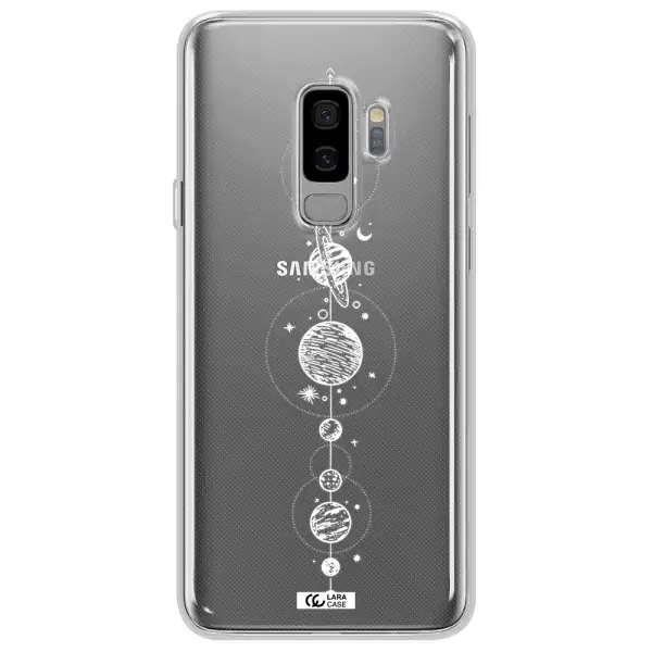 Solar System Line Art Samsung S9 Plus Clear TPU Case