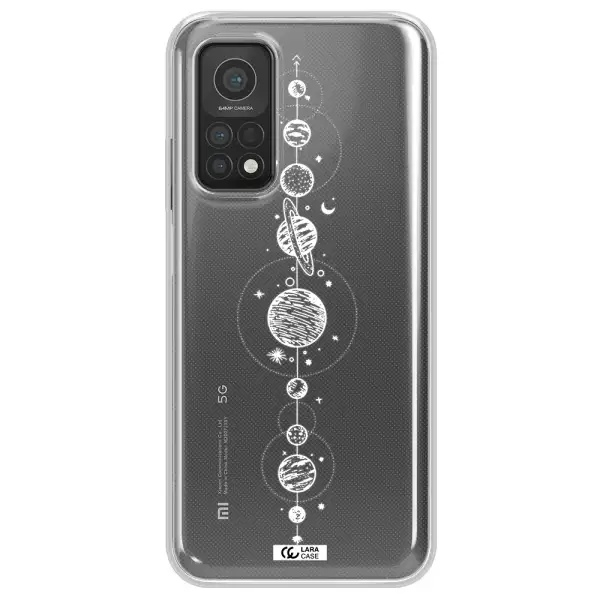 Solar System Line Art Xiaomi Mi 10T Clear TPU Case