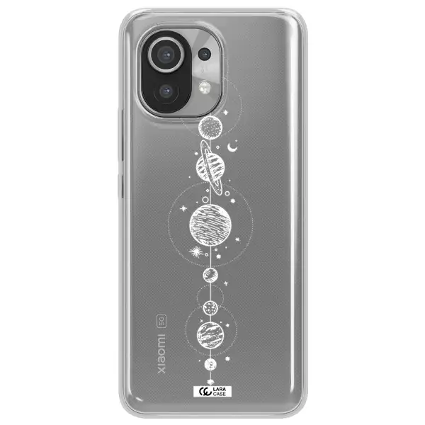 Solar System Line Art Xiaomi Mi 11 Clear TPU Case