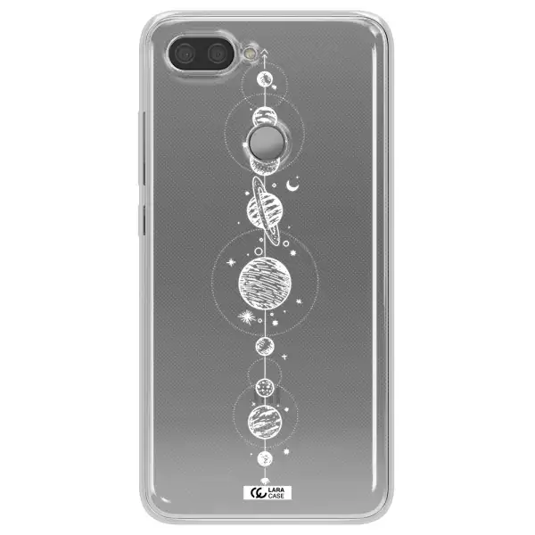 Solar System Line Art Xiaomi Mi 8 Lite Clear TPU Case