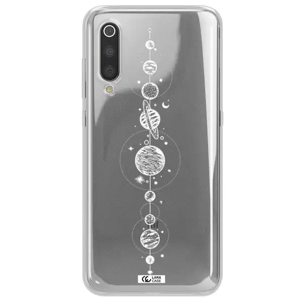 Solar System Line Art Xiaomi Mi 9 Clear TPU Case