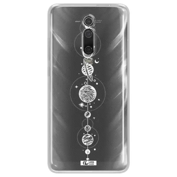 Solar System Line Art Xiaomi Mi 9T Clear TPU Case