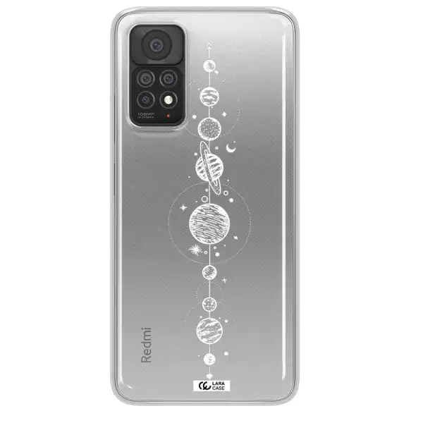 Solar System Line Art Xiaomi Note 11 Pro Clear TPU Case