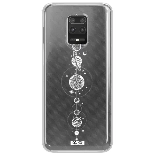 Solar System Line Art Xiaomi Note 9S Clear TPU Case
