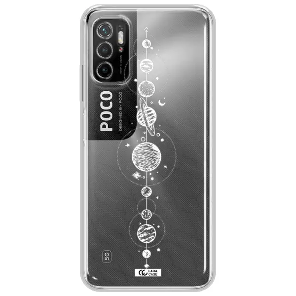 Solar System Line Art Xiaomi Poco M4 Pro 5G Clear Tpu Case