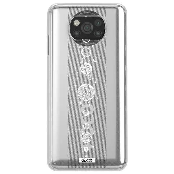 Solar System Line Art Xiaomi Poco X3 Clear TPU Case