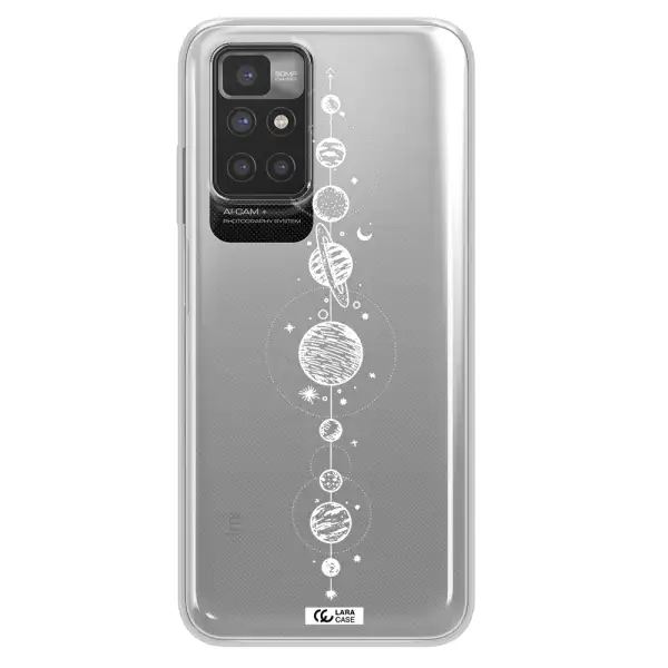 Solar System Line Art Xiaomi Redmi 10 Clear TPU Case