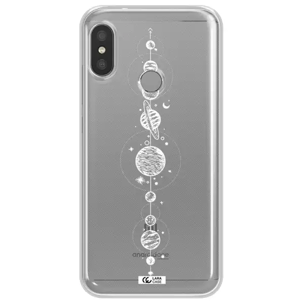 Solar System Line Art Xiaomi Redmi 6 Pro Clear TPU Case