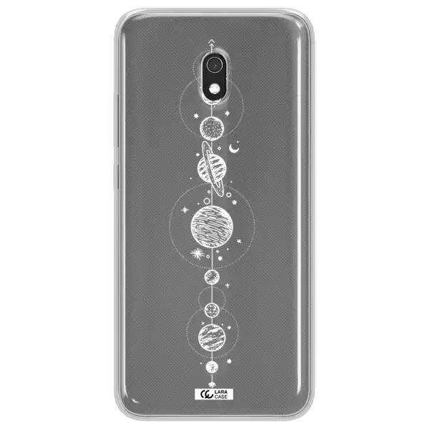 Solar System Line Art Xiaomi Redmi 8A Clear TPU Case