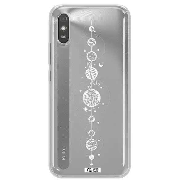 Solar System Line Art Xiaomi Redmi 9A Clear TPU Case