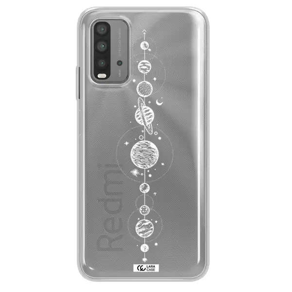 Solar System Line Art Xiaomi Redmi 9T Clear TPU Case