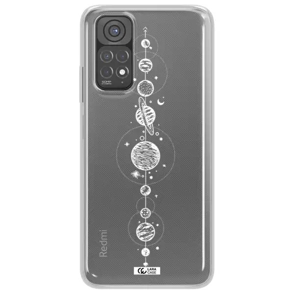 Solar System Line Art Xiaomi Redmi Note 11 Clear TPU Case