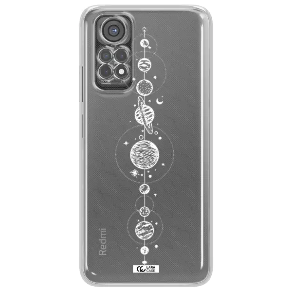 Solar System Line Art Xiaomi Redmi Note 11S Clear Tpu Case