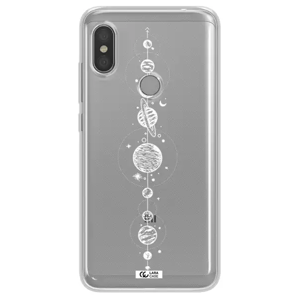 Solar System Line Art Xiaomi Redmi Note 6 Pro Clear TPU Case