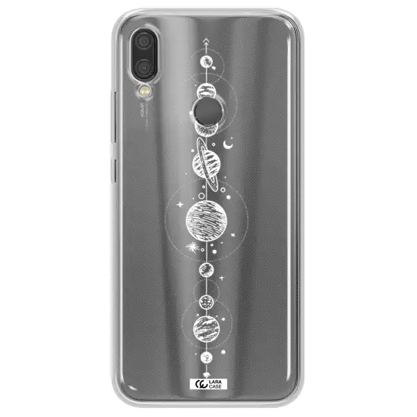 Solar System Line Art Xiaomi Redmi Note 7 Clear TPU Case