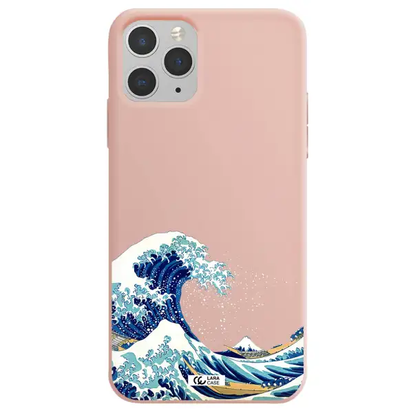 Great Wave Apple iPhone 11 pro max Silicone pastel pink Case