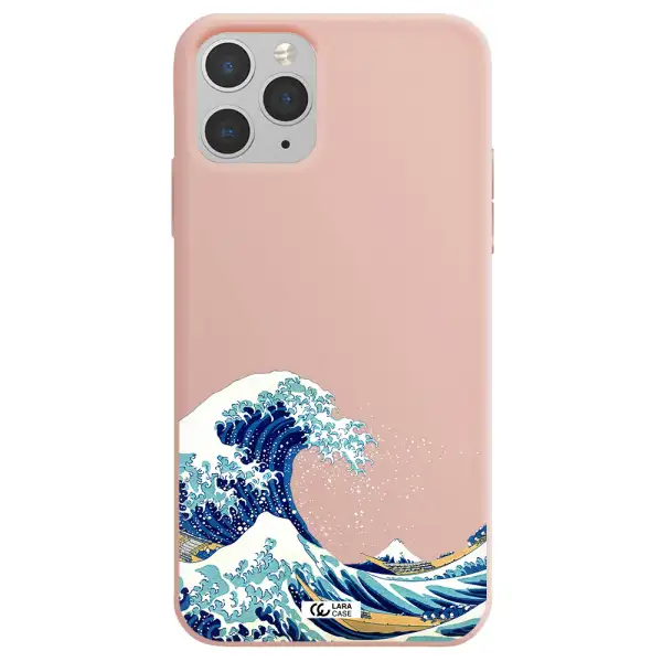 Great Wave Apple iPhone 11 pro Silicone pastel pink Case