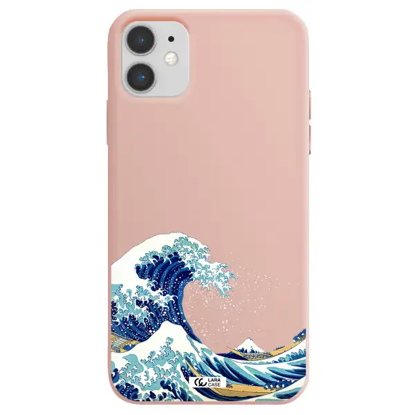 Great Wave Apple iPhone 11 Silicone pastel pink Case