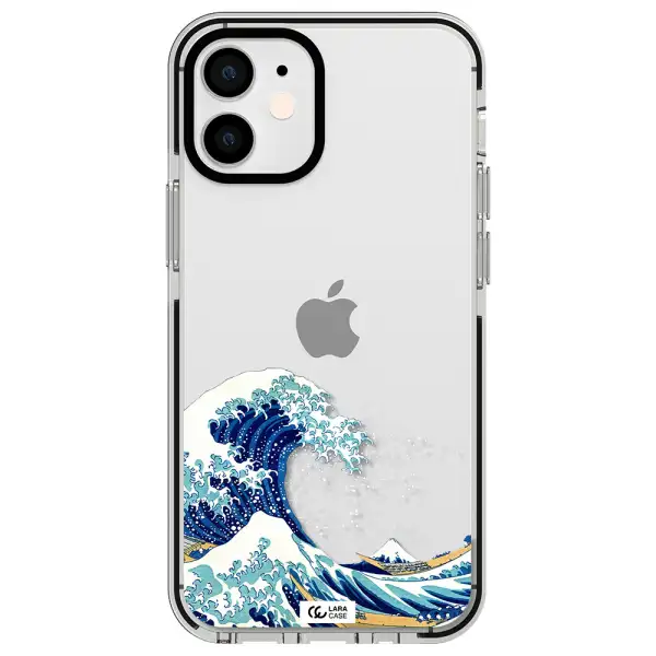 Great Wave Apple iPhone 12 mini impact black border Case