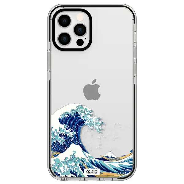 Great Wave Apple iPhone 12 pro impact black border Case