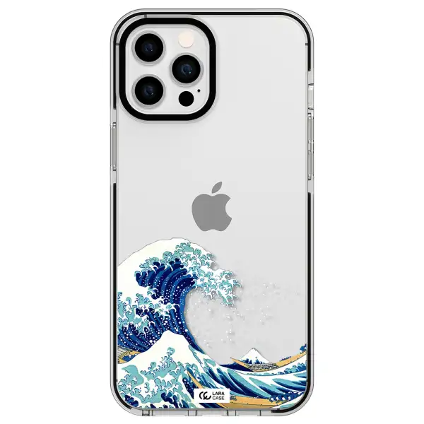 Great Wave Apple iPhone 12 pro max impact black border Case