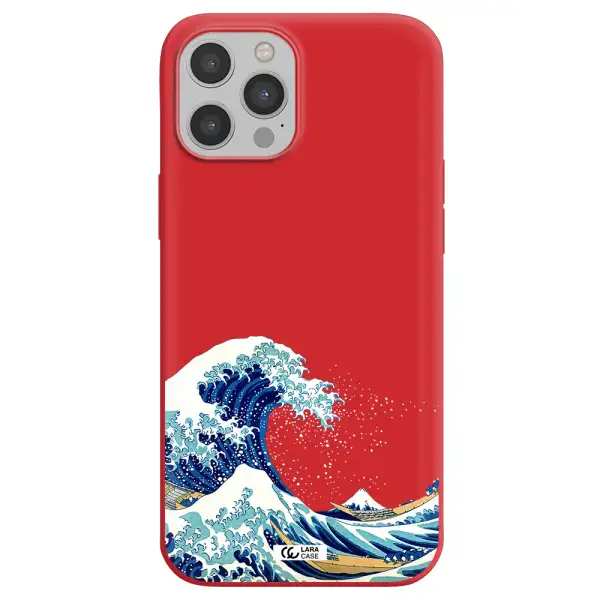 Great Wave Apple iPhone 12 pro max Silicone Imperial Red Case