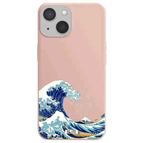 Great Wave Apple iPhone 13 mini Silicone pastel pink Case
