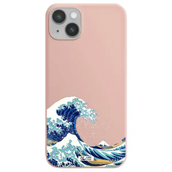 Great Wave Apple iPhone 14 plus Silicone pastel pink Case