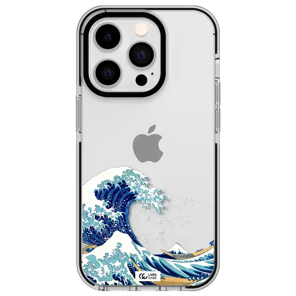 Great Wave Apple iPhone 14 pro impact black border Case