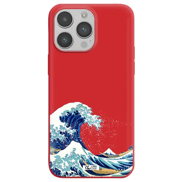 Great Wave Apple iPhone 14 pro max Silicone Imperial Red Case