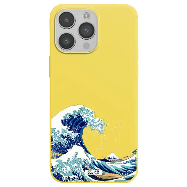 Great Wave Apple iPhone 14 pro Silicone canary yellow Case