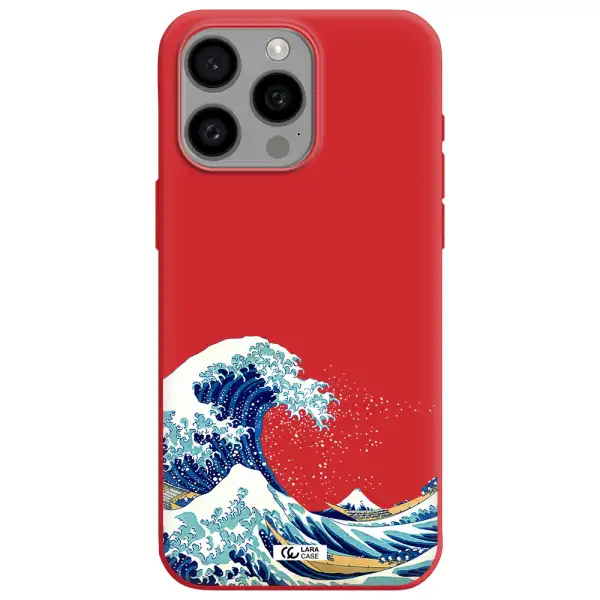 Great Wave Apple Iphone 15 Pro Max Silicone Imperial Red Case