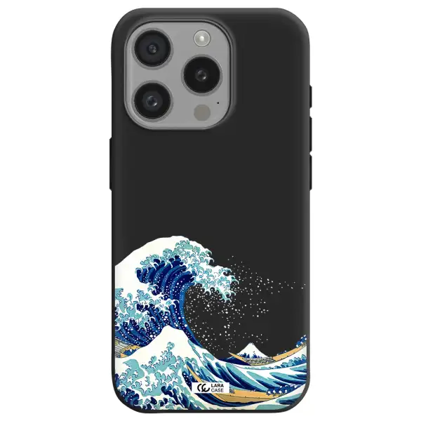 Great Wave Apple Iphone 15 Pro Silicone Black Case