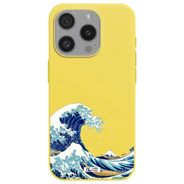 Great Wave Apple Iphone 15 Pro Silicone Canary Yellow Case