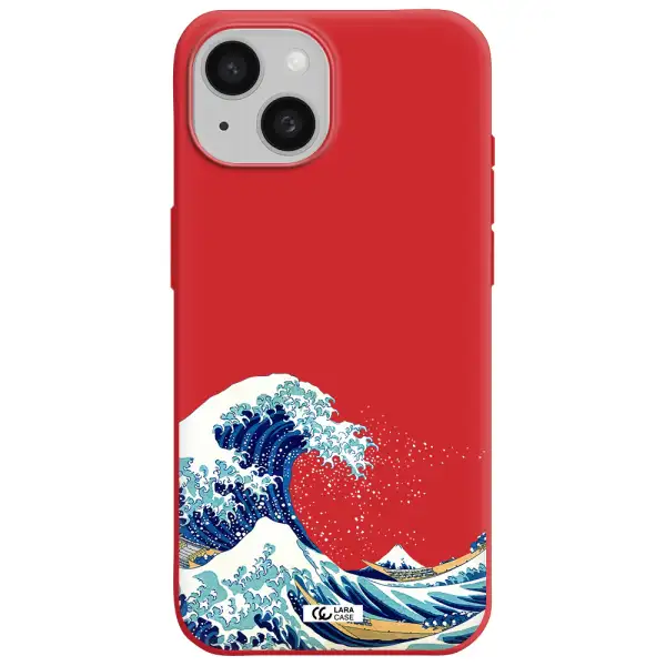 Great Wave Apple Iphone 15 Silicone Imperial Red Case