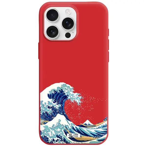 Great Wave Apple Iphone 16 Pro Max Silicone Imperial Red Case